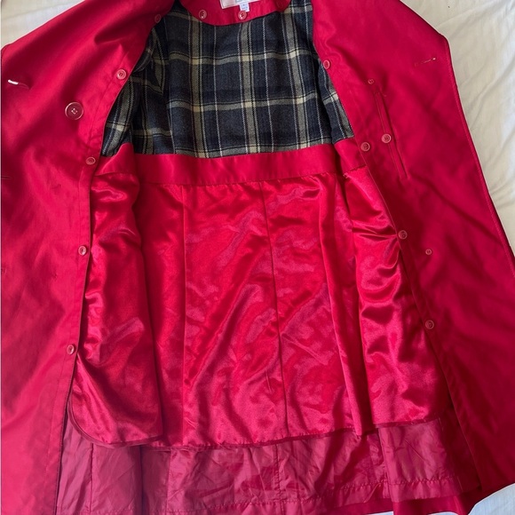 Women's Donatella Double Breasted Ruffle Hem Coat Red Size XL - Picture 6 of 14